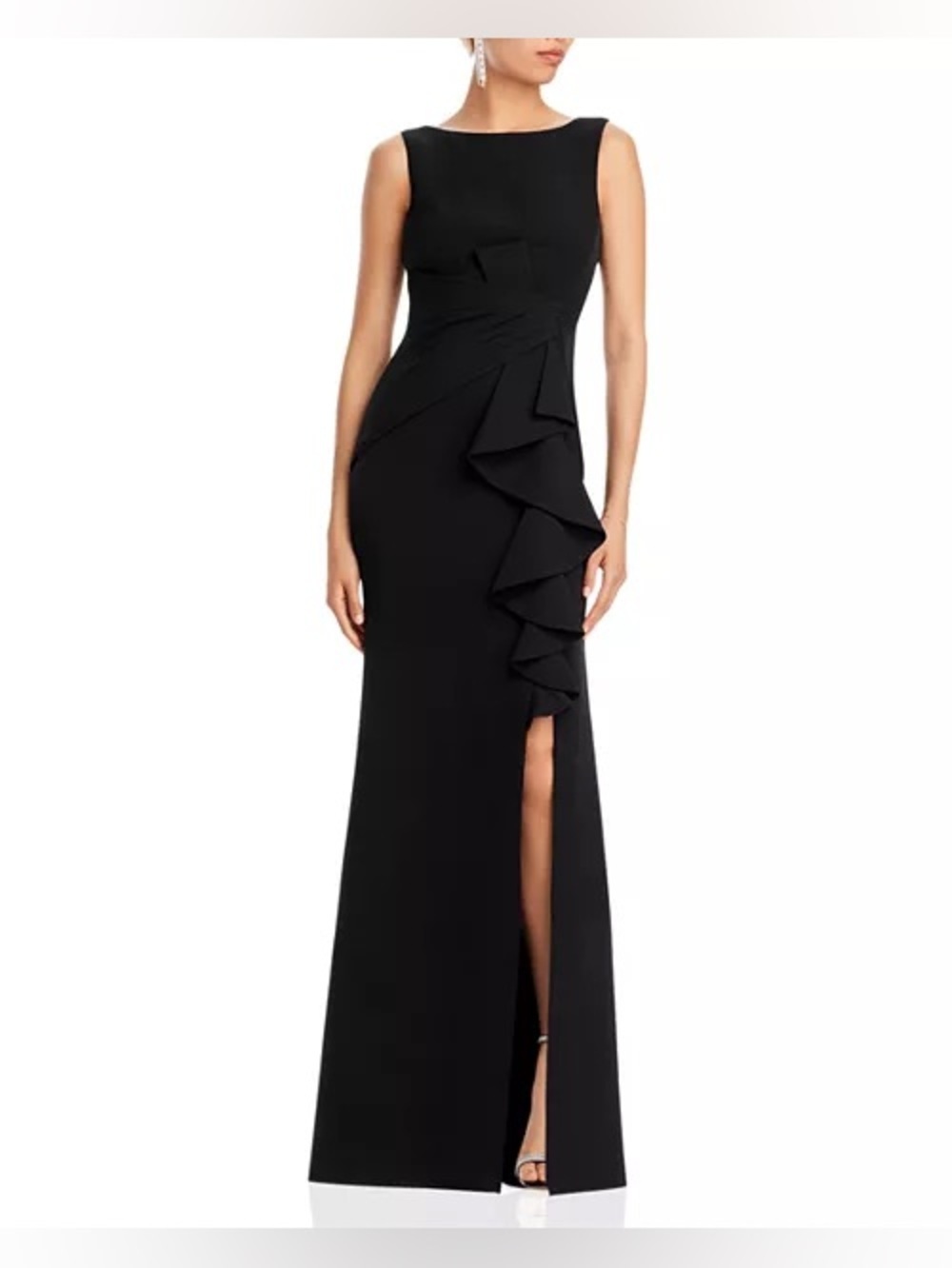 Eliza J
Sleeveless Cascading-Ruffle Gown